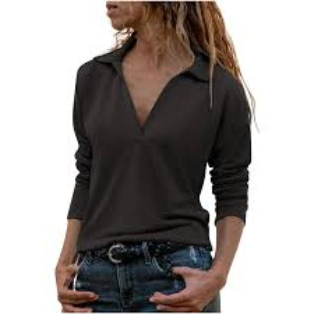 Women's Black Long Sleeve Top